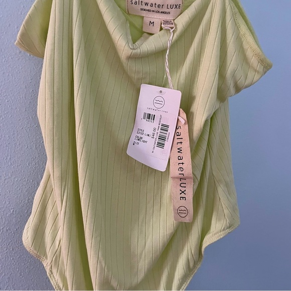 saltwater LUXE ESSENTIAL TANK BODYSUIT lime green size medium NWT - Picture 6 of 10